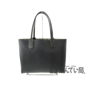 Gucci Reversible Tote Bag Black Leather Beige Ebony GG Burgundy Brown